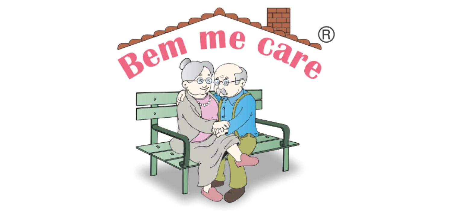 Logomarca da Bem Me Care, instituição de cuidado com idosos, atendida pela Sasy Representações.